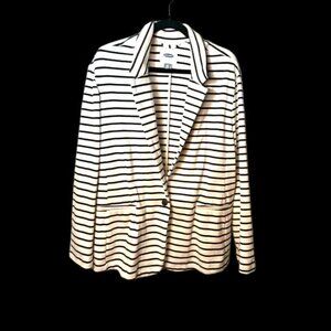 Old Navy Black and White Striped Blazer Women’s Size XXL
